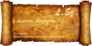 Lakatos Szofron névjegykártya